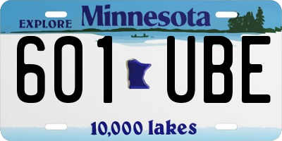 MN license plate 601UBE