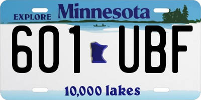 MN license plate 601UBF