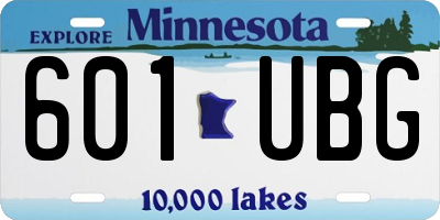 MN license plate 601UBG