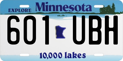 MN license plate 601UBH