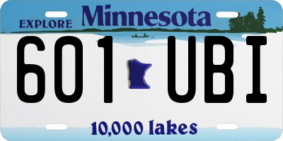 MN license plate 601UBI