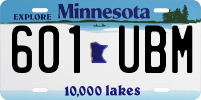 MN license plate 601UBM
