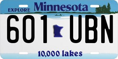 MN license plate 601UBN