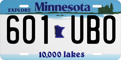 MN license plate 601UBO