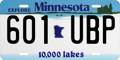 MN license plate 601UBP
