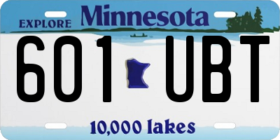 MN license plate 601UBT