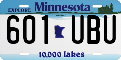 MN license plate 601UBU