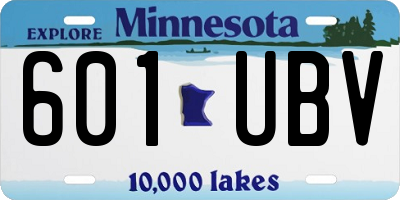 MN license plate 601UBV