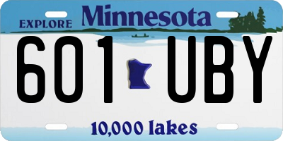MN license plate 601UBY