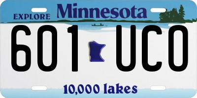 MN license plate 601UCO