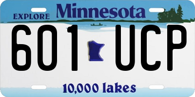 MN license plate 601UCP