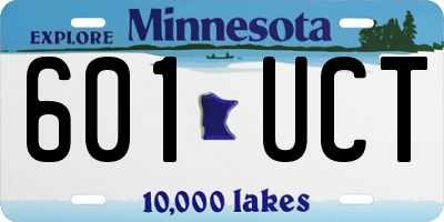 MN license plate 601UCT