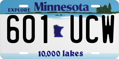 MN license plate 601UCW