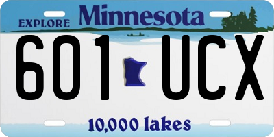 MN license plate 601UCX