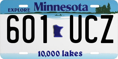 MN license plate 601UCZ