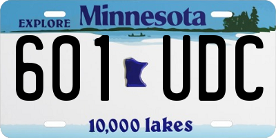 MN license plate 601UDC