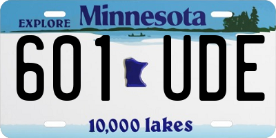 MN license plate 601UDE