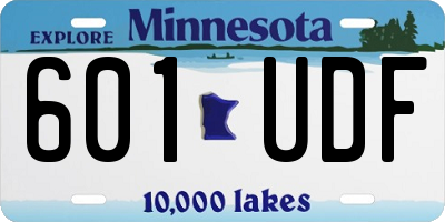 MN license plate 601UDF