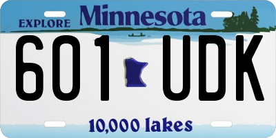 MN license plate 601UDK