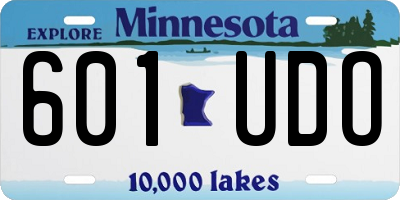 MN license plate 601UDO