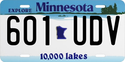 MN license plate 601UDV