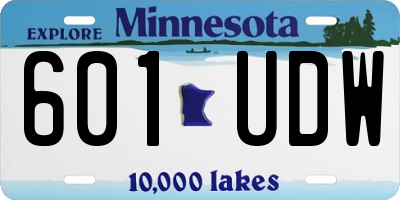 MN license plate 601UDW