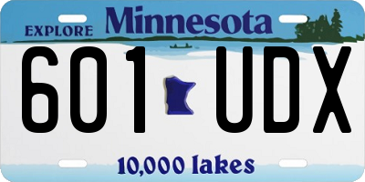 MN license plate 601UDX