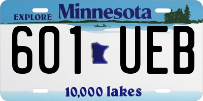 MN license plate 601UEB