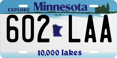 MN license plate 602LAA