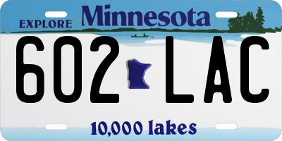 MN license plate 602LAC