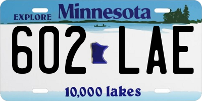 MN license plate 602LAE