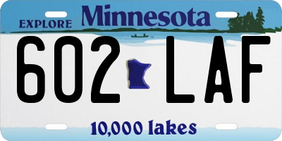 MN license plate 602LAF