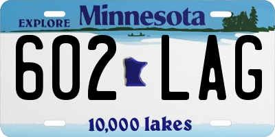 MN license plate 602LAG