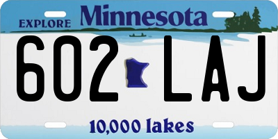 MN license plate 602LAJ