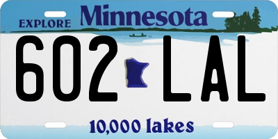 MN license plate 602LAL