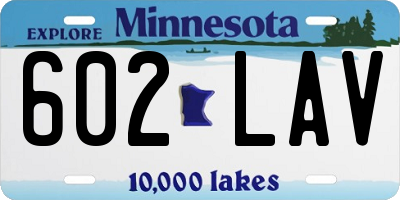 MN license plate 602LAV