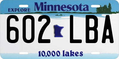 MN license plate 602LBA