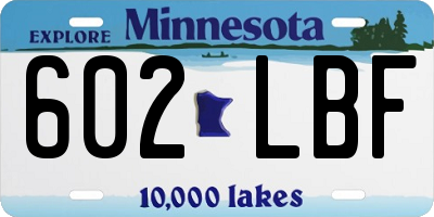 MN license plate 602LBF