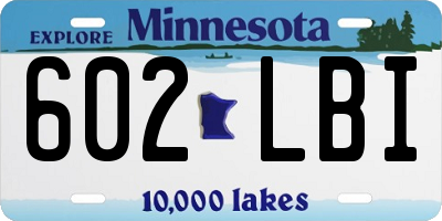 MN license plate 602LBI