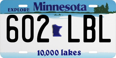MN license plate 602LBL