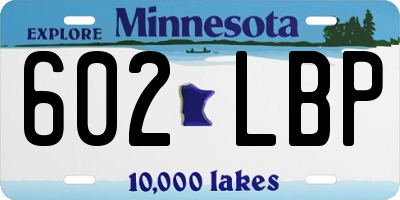 MN license plate 602LBP