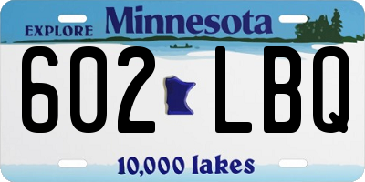 MN license plate 602LBQ