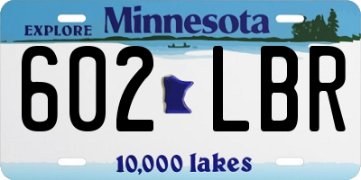 MN license plate 602LBR