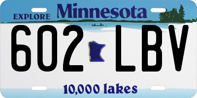 MN license plate 602LBV