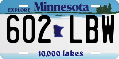 MN license plate 602LBW