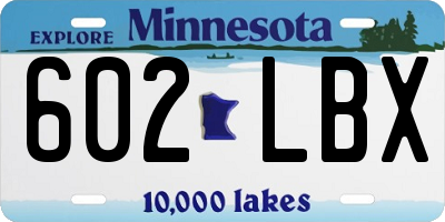 MN license plate 602LBX