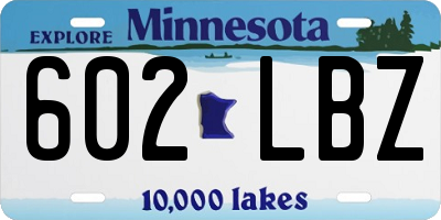MN license plate 602LBZ