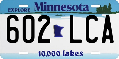 MN license plate 602LCA