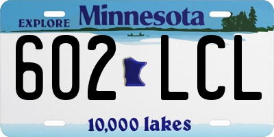 MN license plate 602LCL