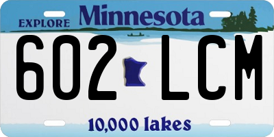 MN license plate 602LCM